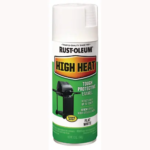 Rust-Oleum® High Heat Enamel Spray Paint, Flat White, 12 oz Aerosol Can, 6/Carton