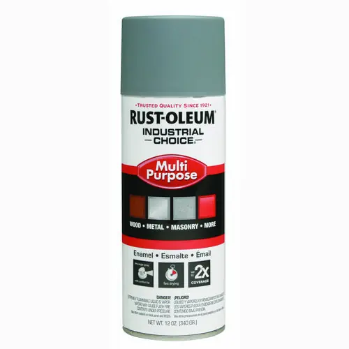 Rust-Oleum® Industrial Choice 1600 System Multi-Purpose Enamel Spray Paint, Flat Gray, 12 oz Aerosol Can