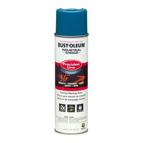 Rust-Oleum® Industrial Choice M1800 System Water-Based Precision Line Marking Paint, Flat APWA Caution Blue, 17 oz Aerosol Can