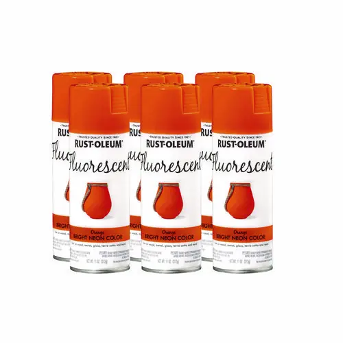 Rust-Oleum® Specialty Fluorescent Spray Paint, Flat Fluorescent Orange, 11 oz Aerosol Can