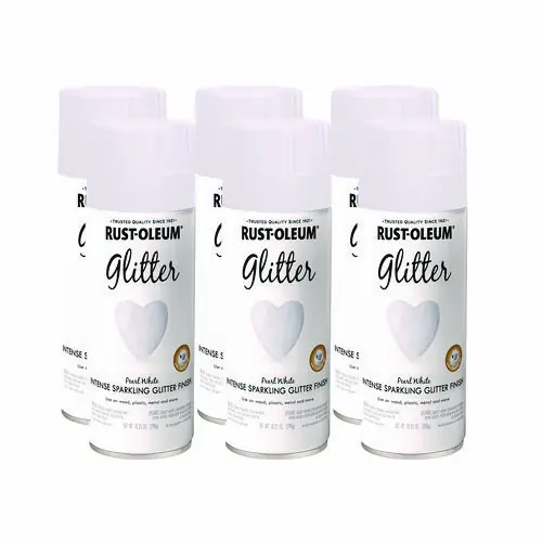 Rust-Oleum® Specialty Glitter Spray Paint, Glitter White, 10.25 oz Aerosol Can, 6/Carton (Non-Stock Item, Extended Delivery Time)