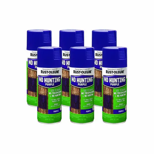 Rust-Oleum® Specialty No Hunting Purple Spray Paint, Flat, 12 oz Aerosol Can, 6/Carton