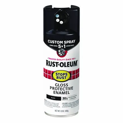 Rust-Oleum® Stops Rust 5-in-1 Spray Paint, Gloss Black, 12 oz Aerosol Can