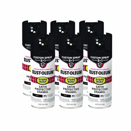 Rust-Oleum® Stops Rust 5-in-1 Spray Paint, Satin Black, 12 oz Aerosol Can