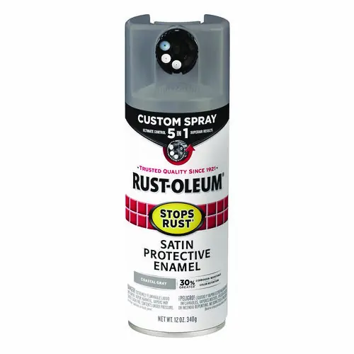 Rust-Oleum® Stops Rust 5-in-1 Spray Paint, Satin Coastal Gray, 12 oz Aerosol Can