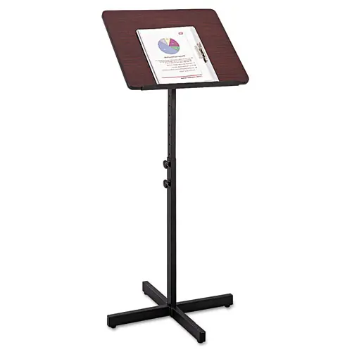 Safco® Adjustable Speaker Stand, Mahogany/Black