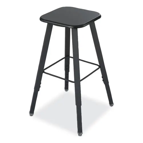 Safco® AlphaBetter Adjustable-Height Student Stool, Backless, Supports Up to 250 lb, 35.5" Seat Height, Black