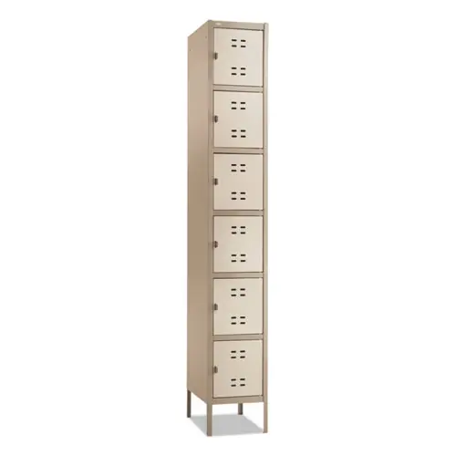 Safco® Box Locker, Two-Tone Tan, 12"W x 18"D x 78"H