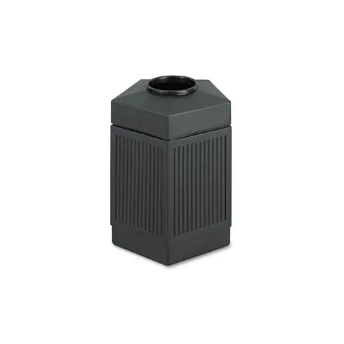 Safco® Canmeleon Indoor/Outdoor Pentagon Receptacle, 45 gal, Polyethylene, Black