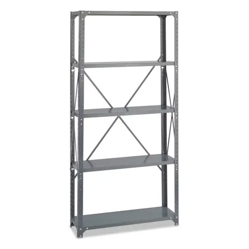 Safco® Commercial Steel Shelving Unit, Five-Shelf, 36"W x 12"D x 75"H, Dark Gray
