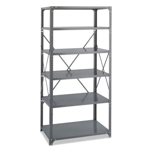 Safco® Commercial Steel Shelving Unit, Six-Shelf, 36w x 24d x 75h, Dark Gray (Extended Delivery Time)