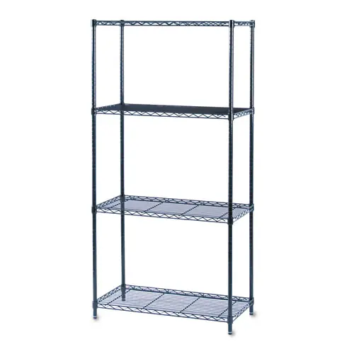 Safco® Commercial Wire Shelving, Four-Shelf, 36w x 18d x 72h, Black
