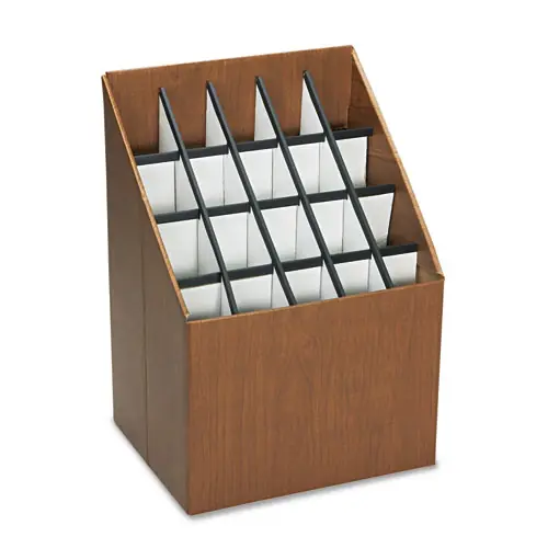 Safco® Corrugated Roll Files, 20 Compartments, Woodgrain