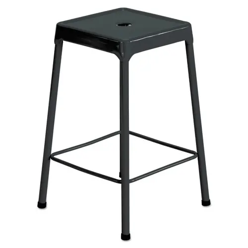 Safco® Counter-Height Steel Stool, Backless, Supports Up to 250 lb, 25" Seat Height, Black