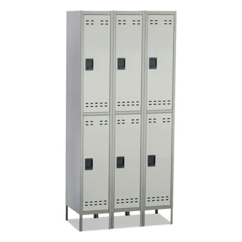 Safco® Double-Tier, Three-Column Locker, Two-Tone Gray