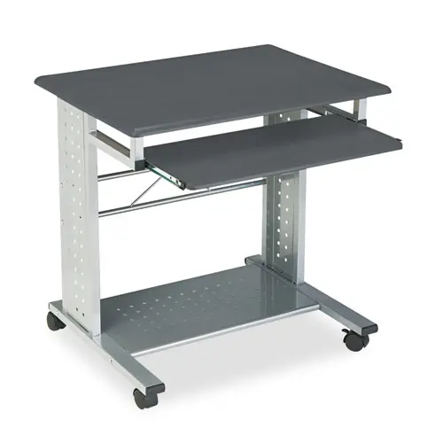Safco® Empire Mobile PC Cart, Anthracite/Silver, 29.75"W x 23.5"D x 29.75"H