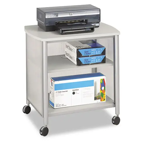 Safco® Impromptu Deskside Machine Stand, Metal, 3 Shelves, Gray