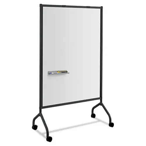 Safco® Impromptu Whiteboard Collaboration Screen, 36" x 60", White Surface, Black Metal/Plastic Frame
