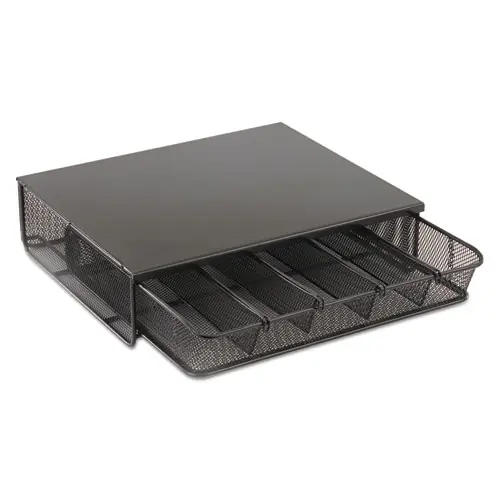 Safco® One Drawer Hospitality Organizer, Black, 5 Compartments, 12.5" x 11.25" x 3.25"