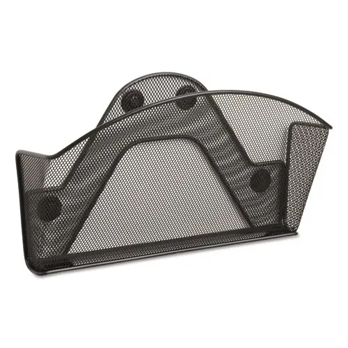 Safco® Onyx Magnetic Mesh Panel Accessories, Single File Pocket, Black