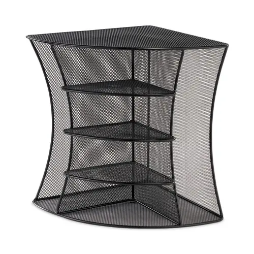Safco® Onyx Mesh Corner Organizer, Six Sections, Black