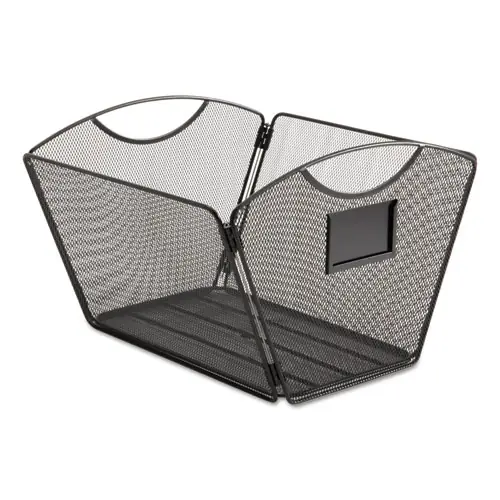 Safco® Onyx Mesh Desktop Tub File, Letter Size, Black, 12.5" x 13.75" x 9.5"