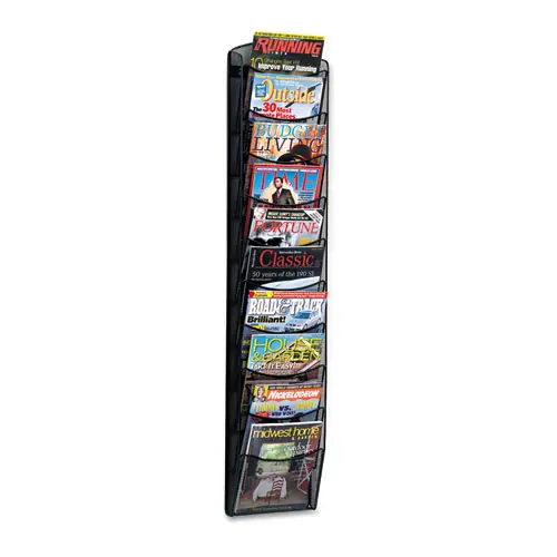 Safco® Onyx Mesh Literature Rack, Ten Compartments, Black