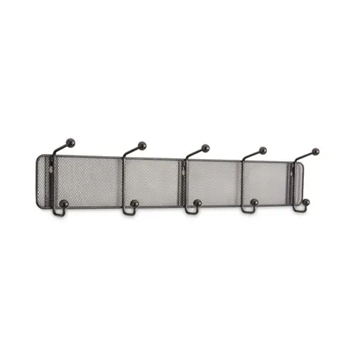Safco® Onyx Mesh Wall Racks, 5-Hook, Black