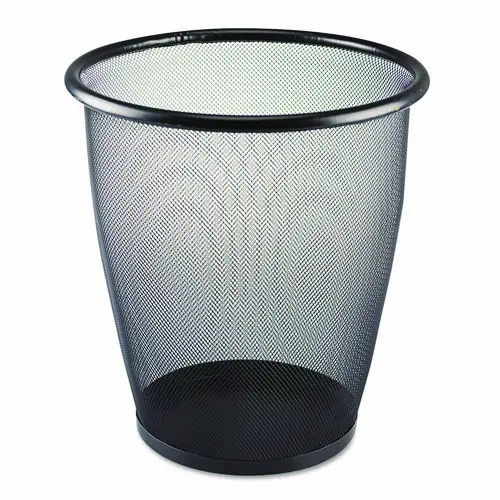 Safco® Onyx Round Mesh Wastebaskets, 5 gal, Steel Mesh, Black
