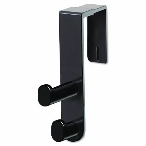 Safco® Plastic Coat Hook, 2-Hook, Black
