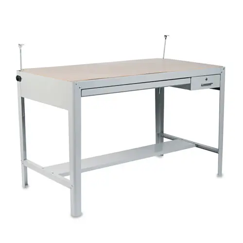 Safco® Precision Four-Post Drafting Table Base, Gray, 56.5" W x 30.5" D x 35.5" H