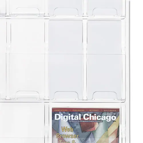 Safco® Reveal Clear Literature Display, 18 Compartments, Clear