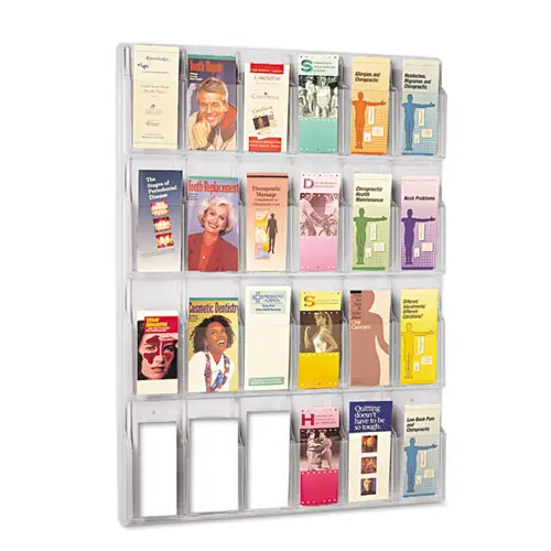 Safco® Reveal Clear Literature Display, 24 Compartments, Clear