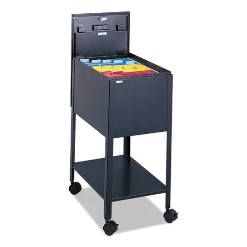 Safco® Standard Locking Mobile Tub File, Letter Size, Black, 13.5" x 19.25" x 28"