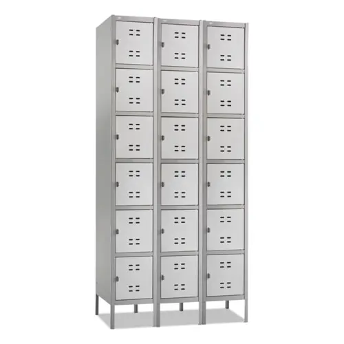 Safco® Three-Column Box Locker, Two-Tone Gray, 36"W x 18"D x 78"H