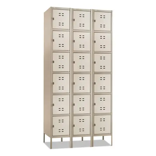 Safco® Three-Column Box Locker, Two-Tone Tan, 36"W x 18"D x 78"H