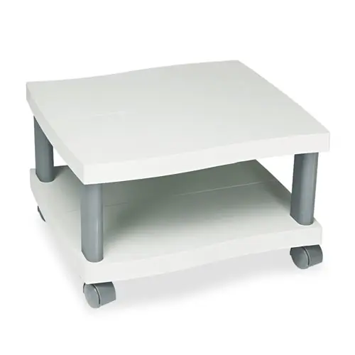 Safco® Wave Design Under-Desk Printer Stand, Light Gray/Charcoal Gray, 2 Shelves, Plastic, 20" x 17.5" x 11.5"