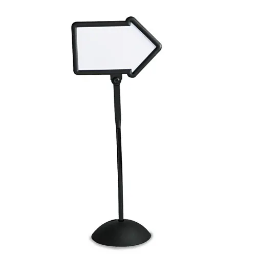 Safco® WriteWay Two-Sided Dry Erase Standing Message Sign, Black Frame, 25.5" x 17.75" Arrow Surface, 64.25" Height
