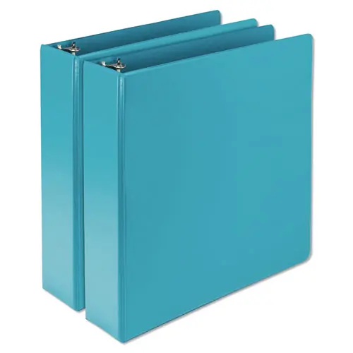 Samsill® Earth's Choice Plant-Based Durable Fashion View Binder, 3 Rings, 2" Capacity, 11 x 8.5, Turquoise, 2/Pack