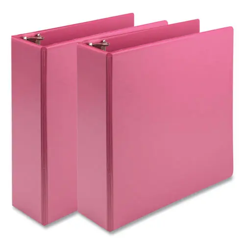 Samsill® Earth's Choice Plant-Based Economy Round Ring View Binders, 3" Capacity, Pink, 2/Pack