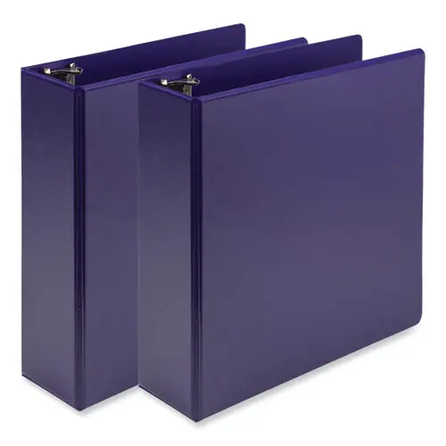 Samsill® Earth's Choice Plant-Based Economy Round Ring View Binders, 3" Capacity, 11 x 8.5, Purple, 2/Pack