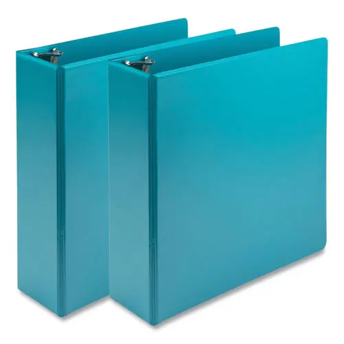 Samsill® Earth's Choice Plant-Based Economy Round Ring View Binders, 3" Capacity, Teal, 2/Pack