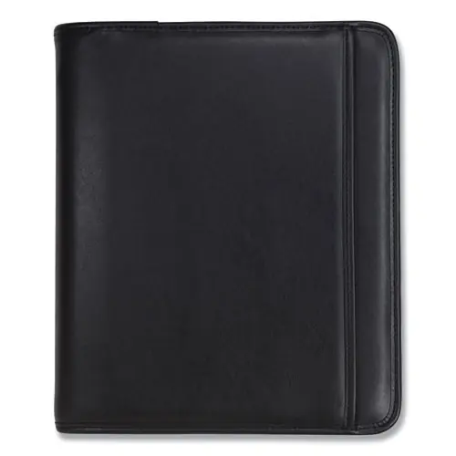 Samsill® Professional Zippered Pad Holder/Ring Binder, Vinyl, Black
