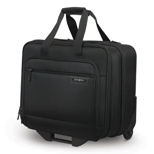 Samsonite® Rolling Business Case, Black, 16.54" x 8" x 9.06" - Fits Devices Up to 15.6"