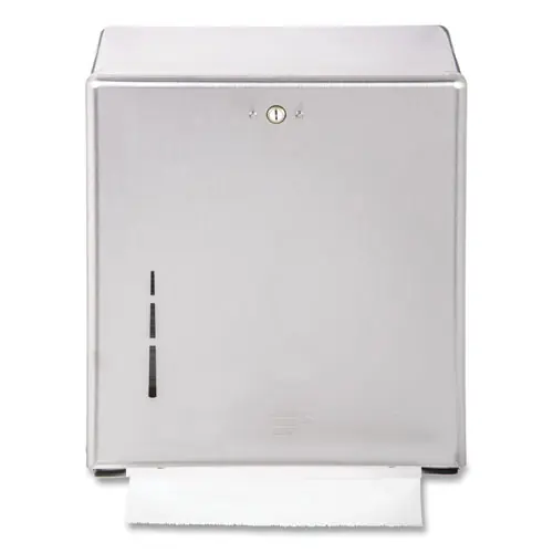 San Jamar® C-Fold/Multifold Towel Dispenser, Stainless Steel, 11.38" x 4" x 14.75"