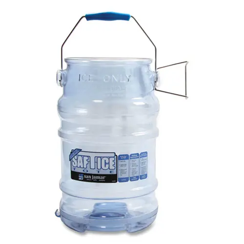San Jamar® Saf-T-Ice Tote, 6 gal, Transparent Blue