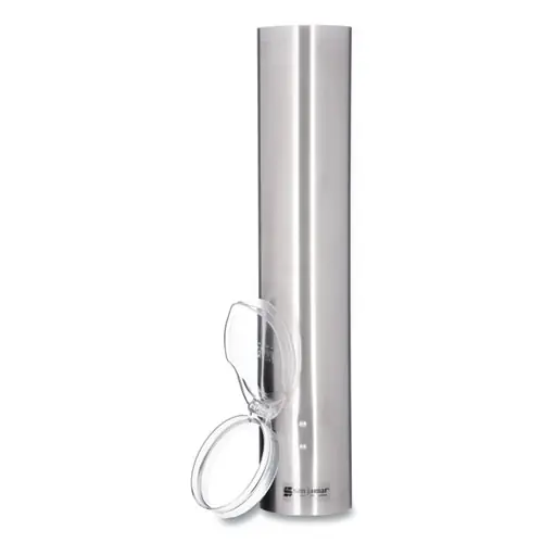 San Jamar® Small Pull-Type Water Cup Dispenser, Stainless Steel, 5 oz Capacity