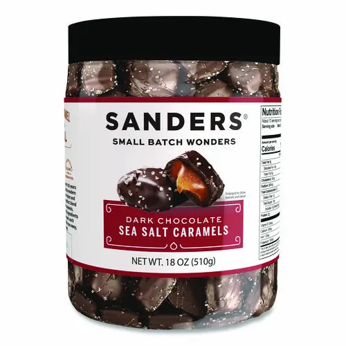 Sanders® Small Batch Wonders Dark Chocolate Sea Salt Caramels, 18 oz Tub