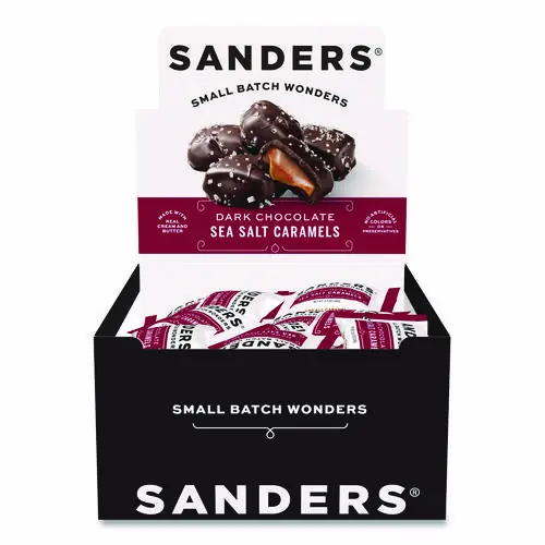 Sanders® Small Batch Wonders Snack Size Dark Chocolate Sea Salt Caramels, 48/Box