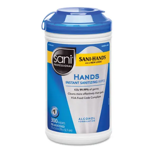 Sani Professional® Hands Instant Sanitizing Wipes, 300/Canister